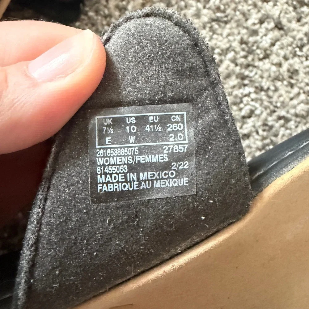 Clarks Brinkley Flora Black Shimmer Bow Thong Sandals Womens 10 Wide Comfort